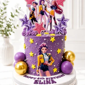 KPop Demon Hunters Birthday Cake | Huntrix Theme Cake | 01