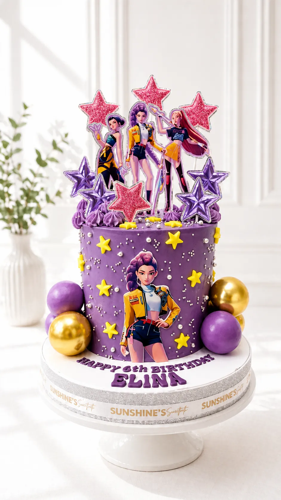 KPop Demon Hunters Birthday Cake | Huntrix Theme Cake | 01
