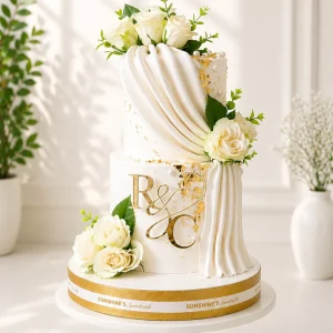 2-Tier Elegant Wedding Cake | Engagement & Anniversary Cake | 01