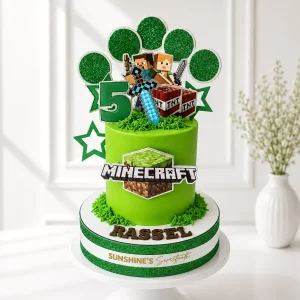 Minecraft Birthday Cake | Gaming Theme Cake | 01