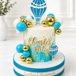 Hot Air Balloon Baptism Cake | Baby Dedication Cake | 01