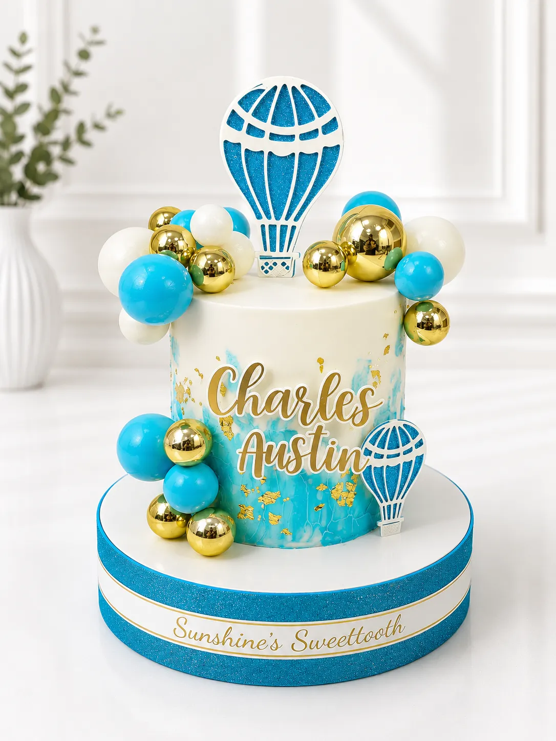 Hot Air Balloon Baptism Cake | Baby Dedication Cake | 01