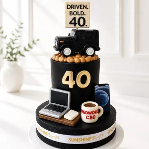 Black & Gold Birthday Cake for Men | Luxury Cake | 06