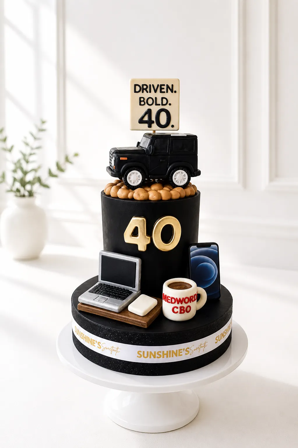 Black & Gold Birthday Cake for Men | Luxury Cake | 06