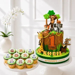 Safari Animals Birthday Cake Set | Jungle Theme Cake Set | 03