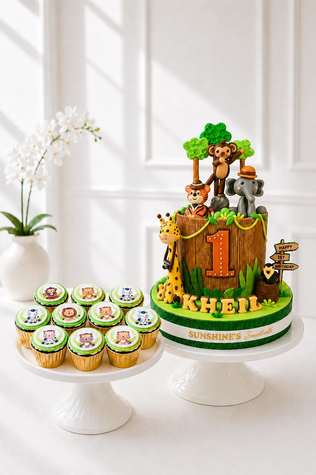 Safari Animals Birthday Cake Set | Jungle Theme Cake Set | 03