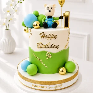 Bear Baptism Cake | Baby Dedication Cake | 1st Birthday Cake | 05