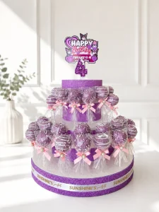 Purple Kuromi Cake Pop Tower | Sanrio Theme Cake Pop Tower | 01