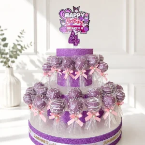 Purple Kuromi Cake Pop Tower | Sanrio Theme Cake Pop Tower | 01