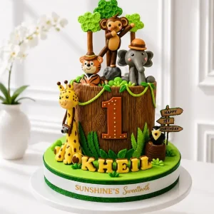 Safari Animals Birthday Cake | Jungle Cake | 09