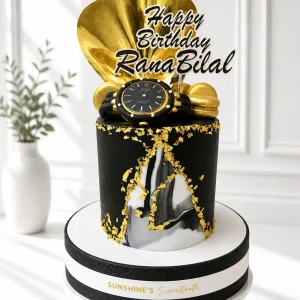 Black & Gold Birthday Cake for Men | Luxury Cake | 07