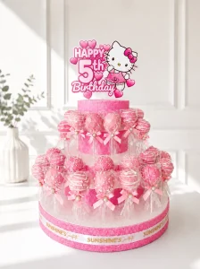 Hello Kitty Cake Pop Tower | Sanrio Theme Cake Pop Tower | 01