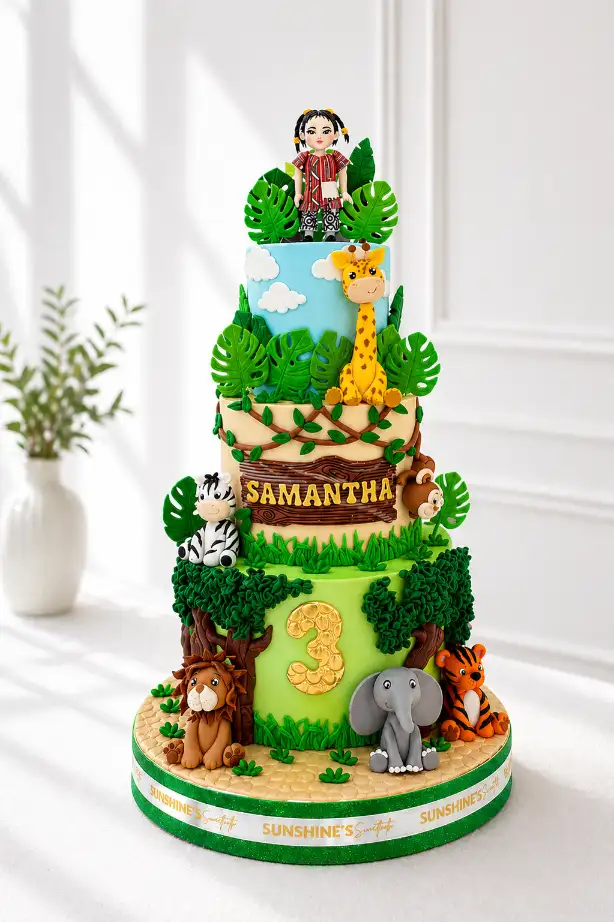 Safari Animals Birthday Cake | Jungle Cake | 10