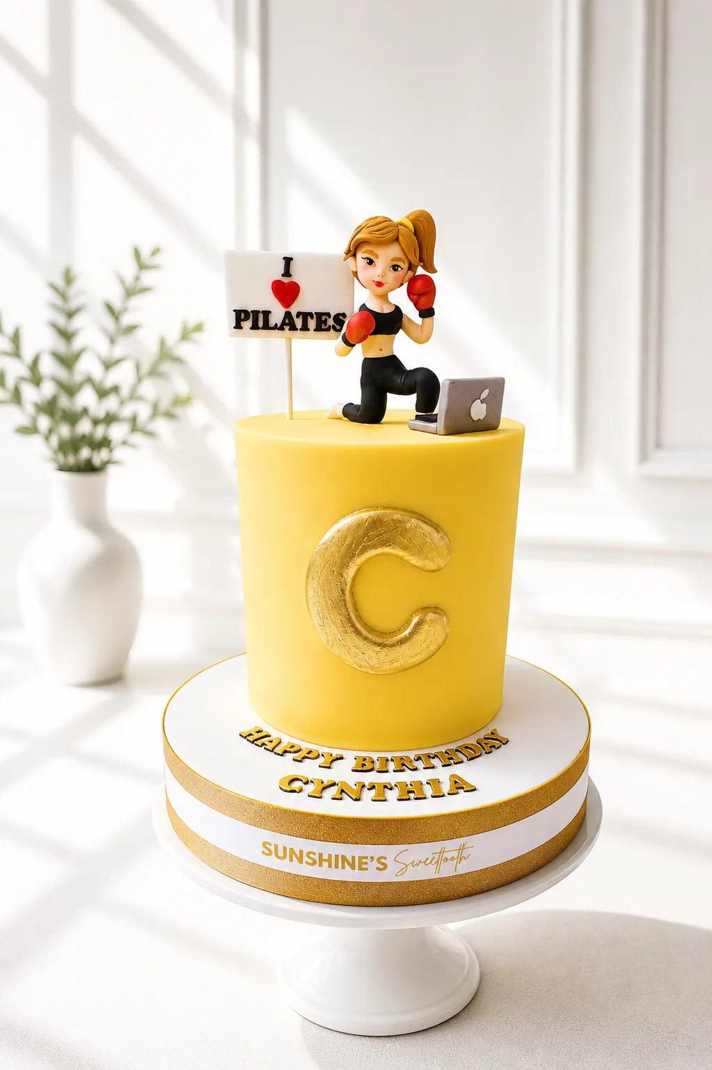 Gym Birthday Cake | Pilates Theme Cake | 01