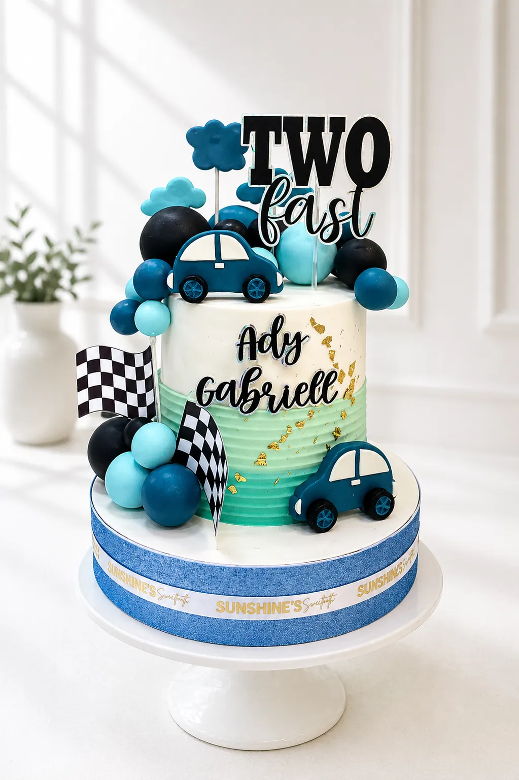 Two Fast Birthday Cake | Vintage Race Car Cake | 02
