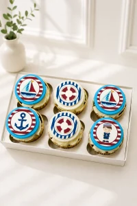 Nautical Sailor Cupcakes | 6-Piece Set | 01