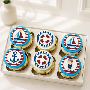 Nautical Sailor Cupcakes | 6-Piece Set | 01