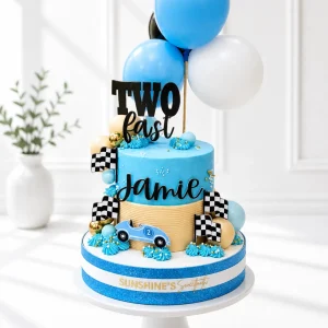 Two Fast Birthday Cake | Vintage Race Car Cake | 03