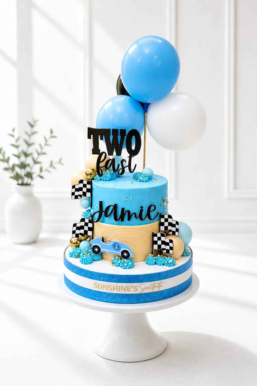 Two Fast Birthday Cake | Vintage Race Car Cake | 03