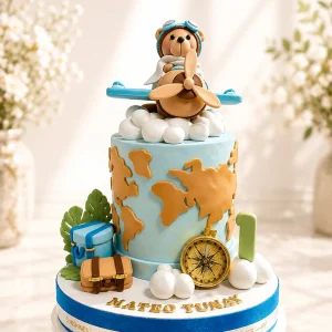 Bear Baptism Cake | Baby Dedication Cake | 1st Birthday Cake | 09