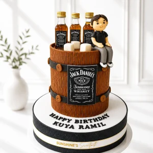 Jack Daniel's-Inspired Birthday Cake | Whiskey Cake | 04