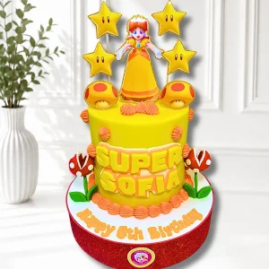 Princess Peach Birthday Cake | Super Mario Theme Cake | 01