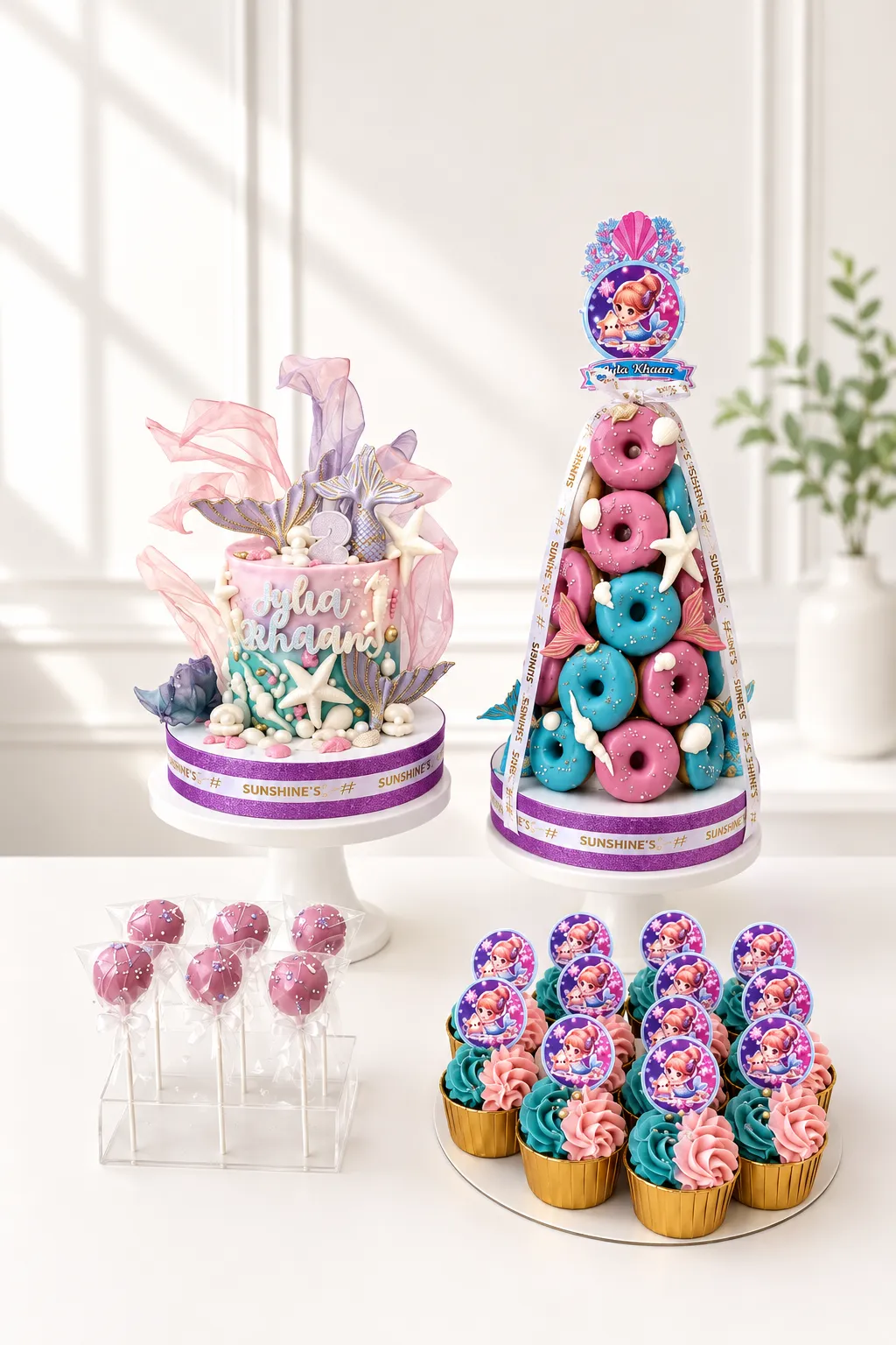 Mermaid Birthday Cake Set | Under the Sea Cake Set | 02