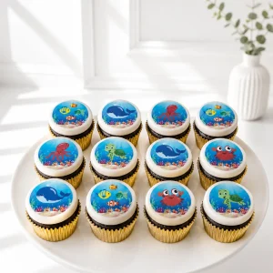 Under the Sea Cupcakes | Sea Creatures Cupcakes | 6-Piece Set | 01