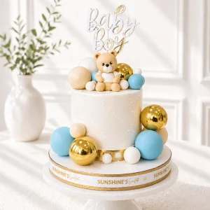 Bear Baptism Cake | Baby Dedication Cake | 1st Birthday Cake | 10