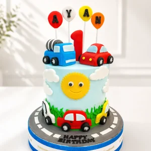 Cars Birthday Cake | Transportation Theme Cake | 02