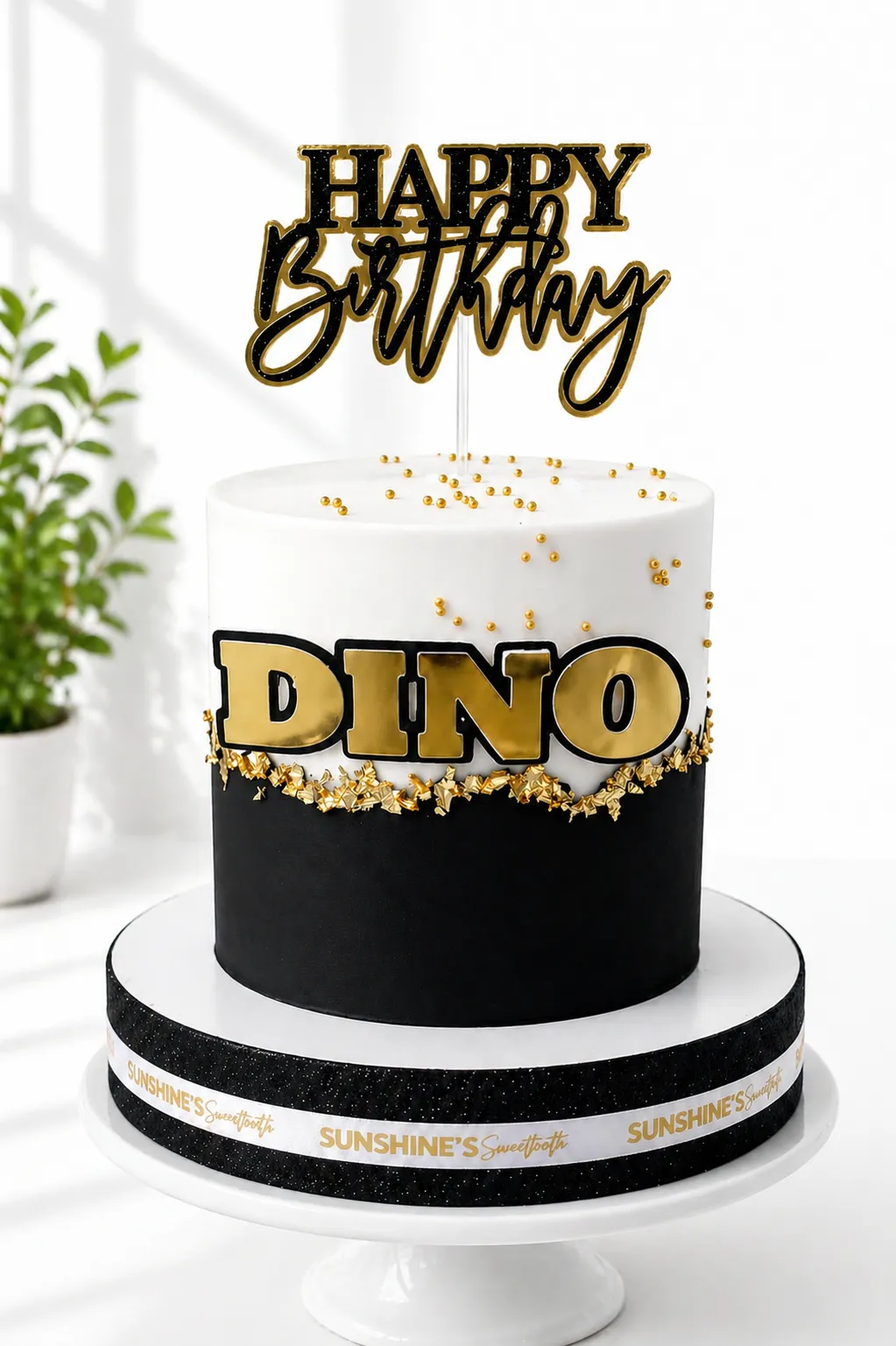 Black & Gold Birthday Cake for Men | Luxury Cake | 01