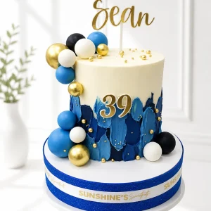Blue Birthday Cake for Men | Dad Celebration Cake | 01