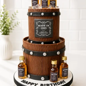 2-Tier Jack Daniel's Cake | 50th Birthday Cake | 01