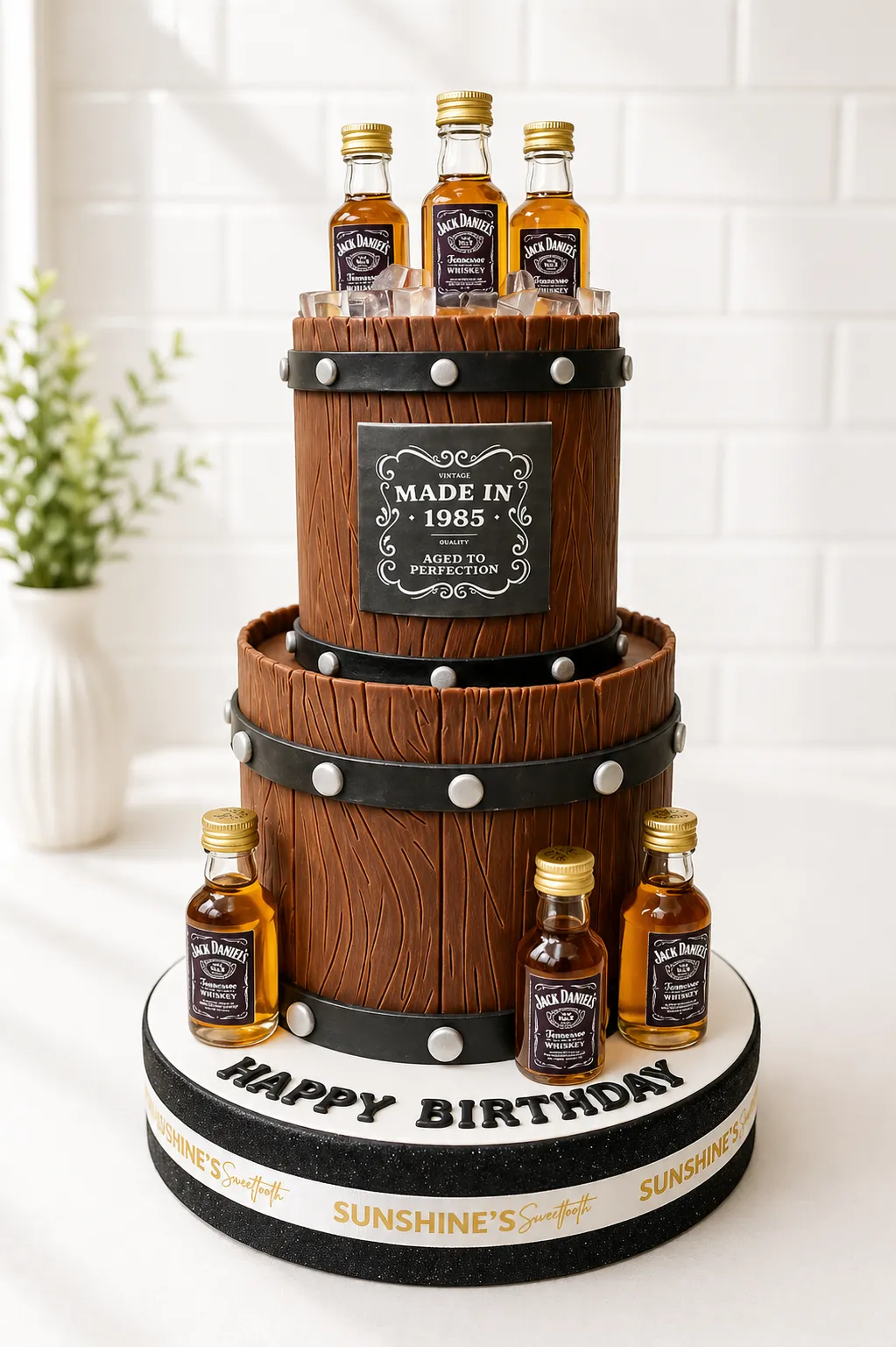2-Tier Jack Daniel's Cake | 50th Birthday Cake | 01