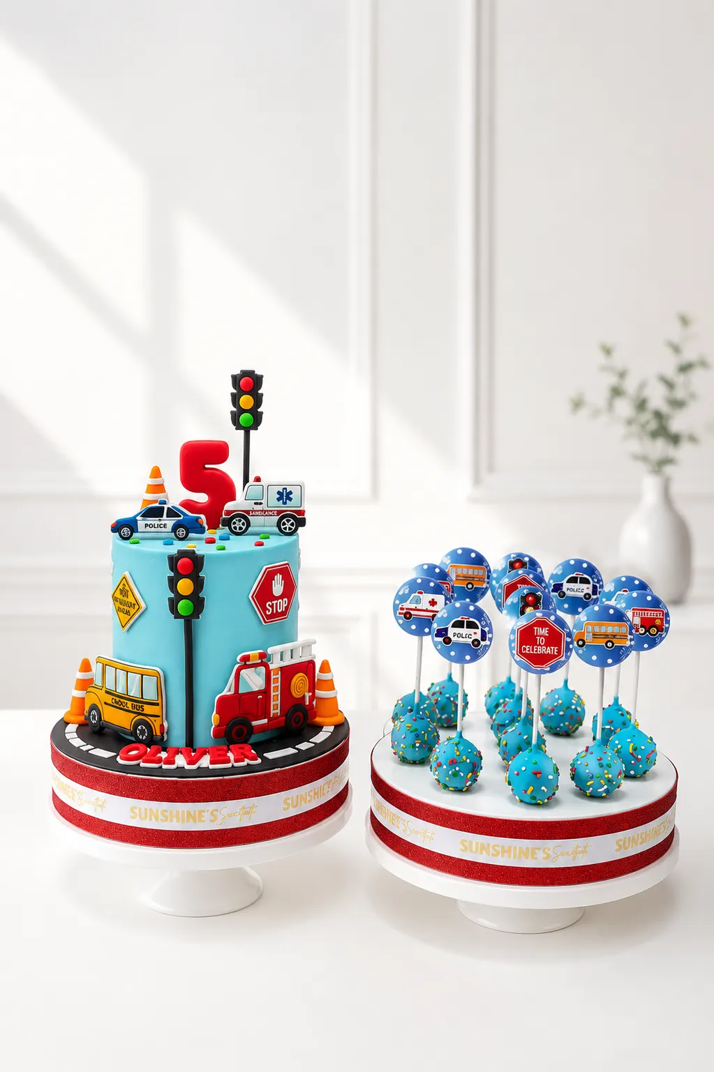 Cars Birthday Cake Set | Race Car & Transportation Cake Set | 04