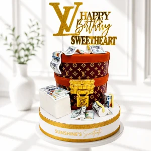 Louis Vuitton-Inspired Birthday Cake | Luxury Designer Cake | 01