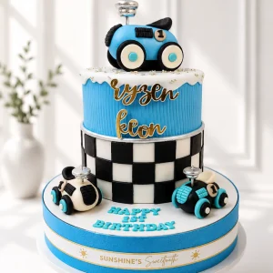 Two Fast Birthday Cake | Vintage Race Car Cake | 04