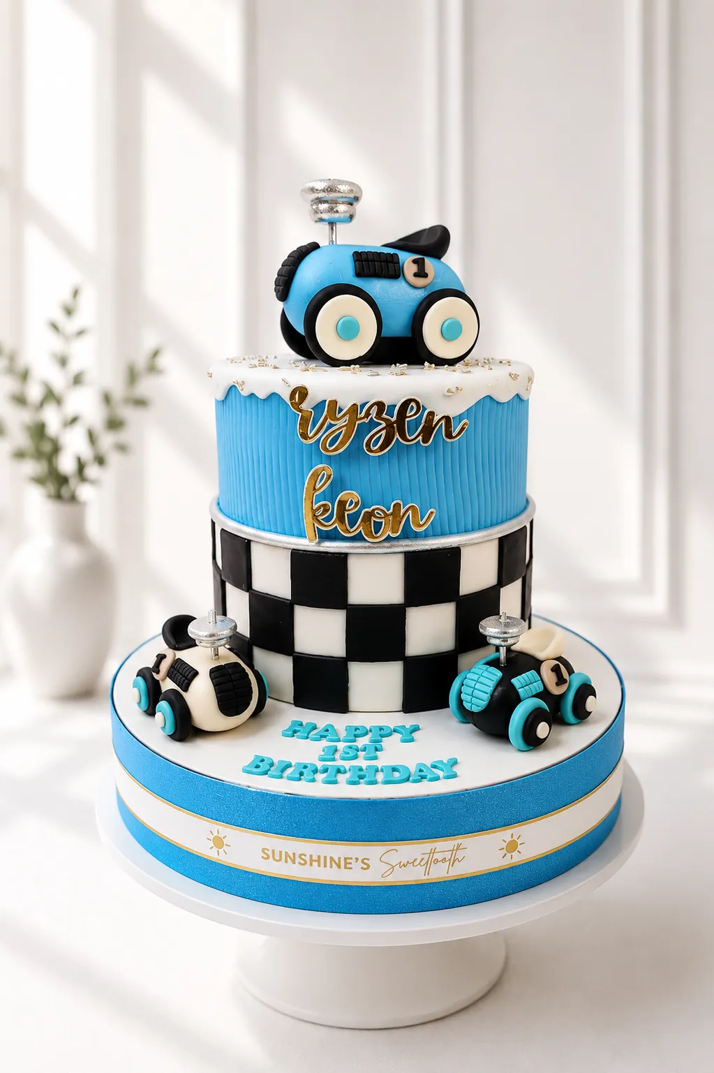 Two Fast Birthday Cake | Vintage Race Car Cake | 04