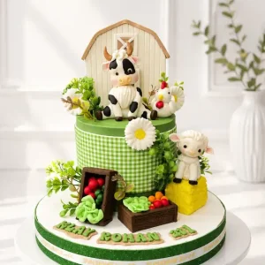 Farm Animals Birthday Cake | Barn Theme Cake | 02