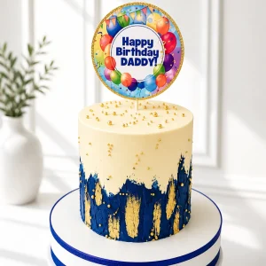 Blue Birthday Cake for Men | Dad Celebration Cake | 02