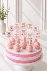 Bear Cake Pops | Teddy Bear Christening Cake Pops | 01