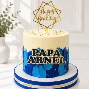 Blue Birthday Cake for Men | Dad Celebration Cake | 04