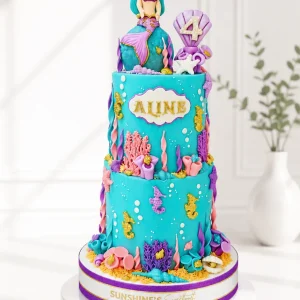 2-Tier Mermaid Birthday Cake | Under the Sea Cake | 01
