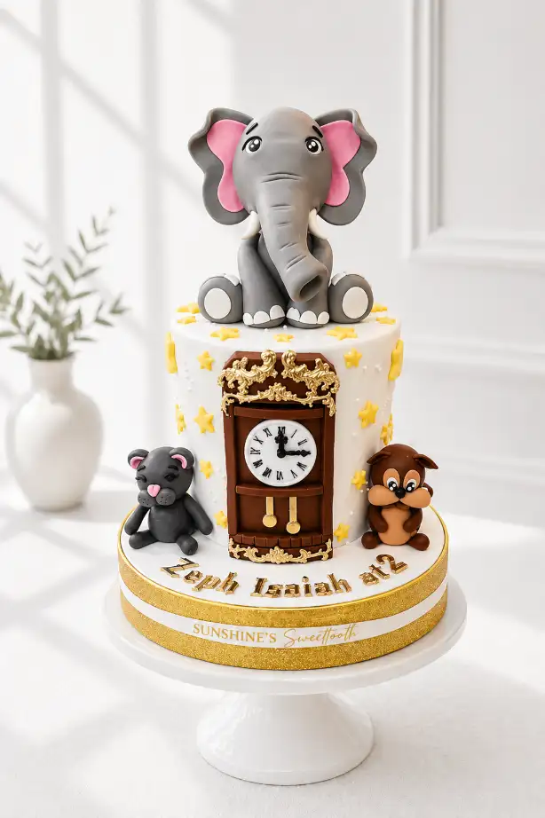 Hickory Dickory Dock Cake | Nursery Rhyme Birthday Cake | 01
