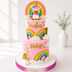 2-Tier Unicorn Birthday Cake | Magical Theme Cake | 01