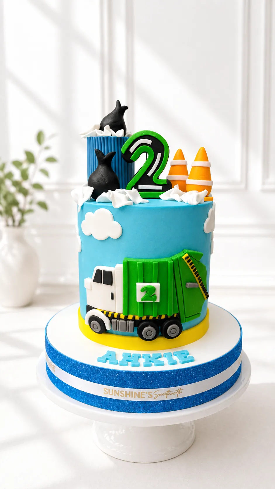 Garbage Truck Birthday Cake | Truck Theme Cake | 01
