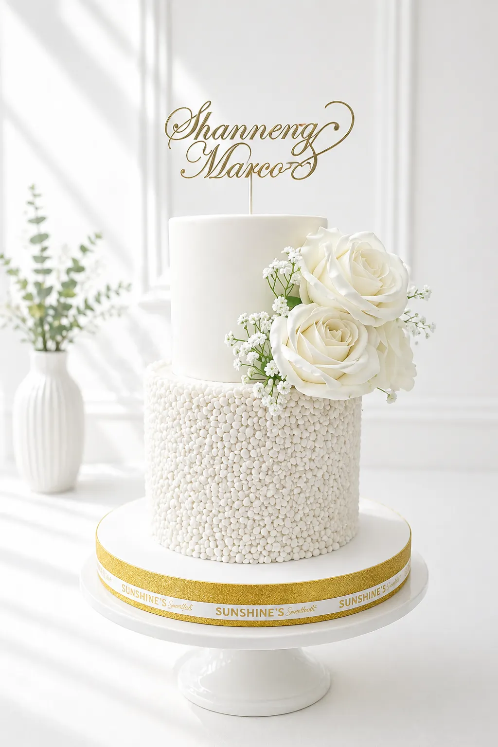2-Tier Elegant Wedding Cake | Engagement & Anniversary Cake | 03