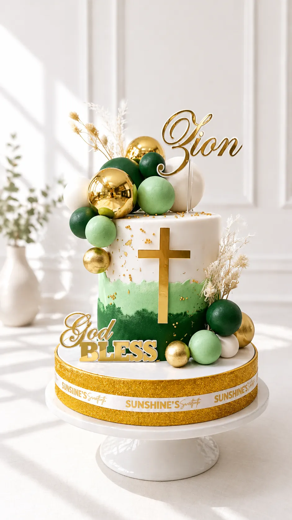 Baptism Cake | Floral Baby Dedication Cake | 02