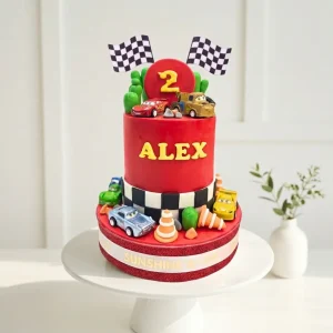 Lightning McQueen Birthday Cake | Cars Race Car Theme Cake | 03