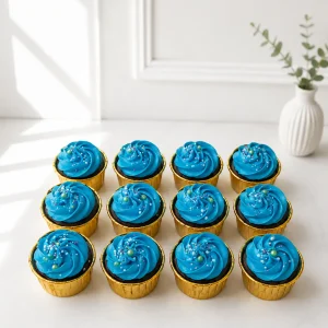 Blue Buttercream Cupcakes | 6-Piece Set | 01